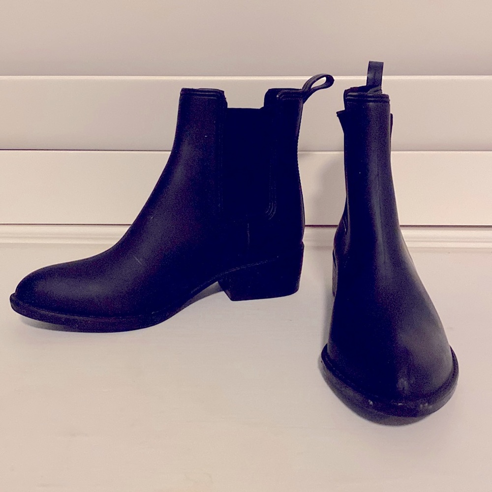 Black Jeffrey Campbell rain boot